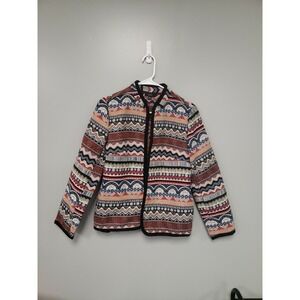 Violet B. Tweed Blazer Jacket Women's Small Egyptian Print